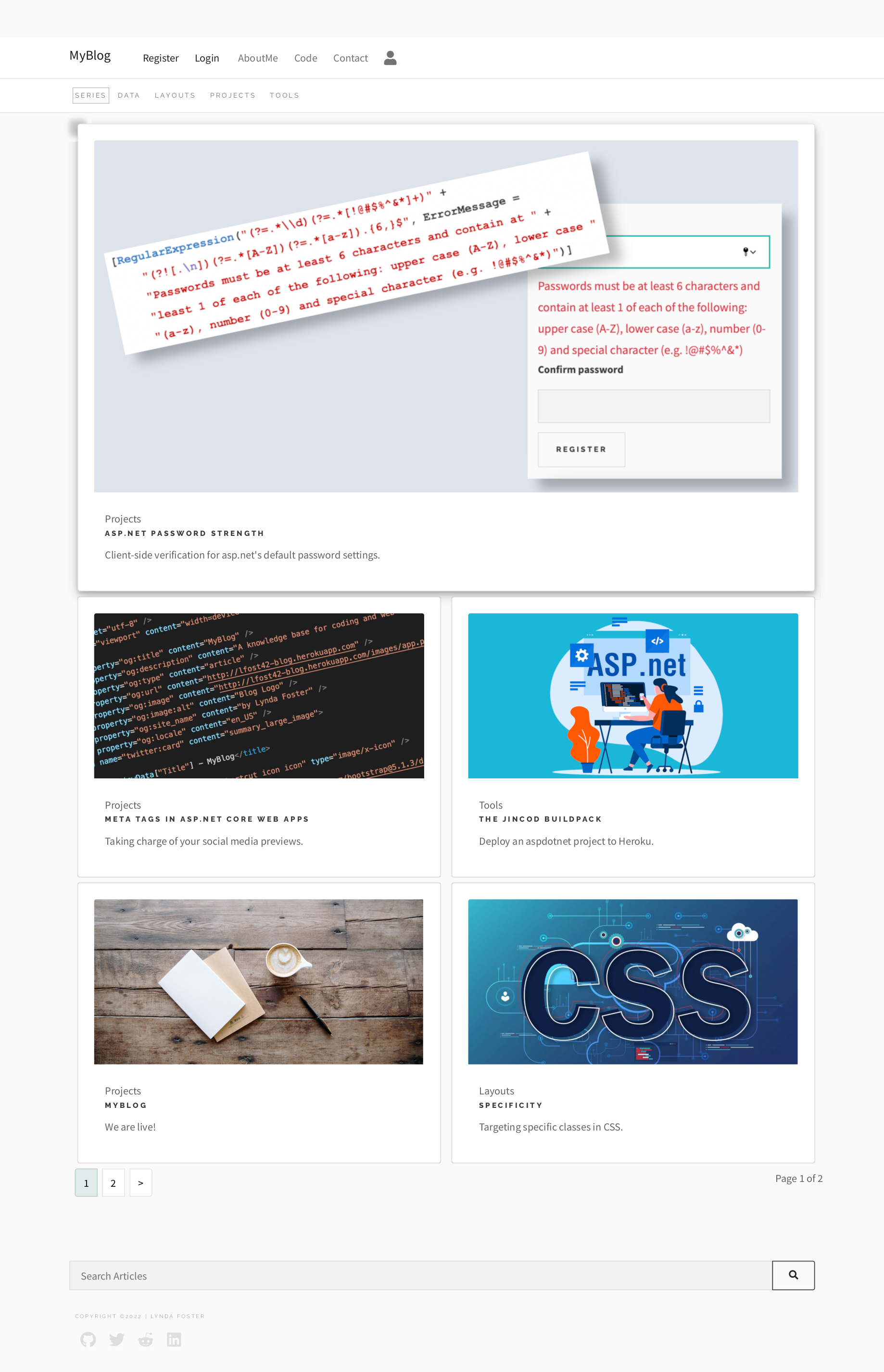 blog landing page